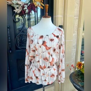 St. John silk fall colors blouse size 6